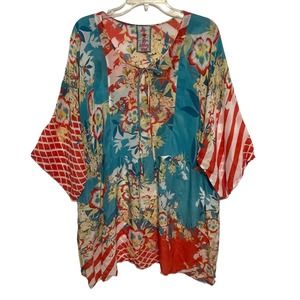 Johnny Was Multicolor Floral Blouse